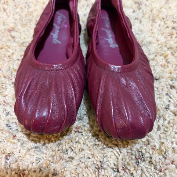 Free People Cara Ballet Flats Leather Wild Mulberry - Picture 4 of 12